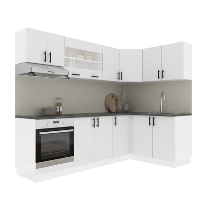 Set Bucatarie Colt haaus Karo V34, Alb, Blat Thermo 28 mm, L 240 x 140 cm