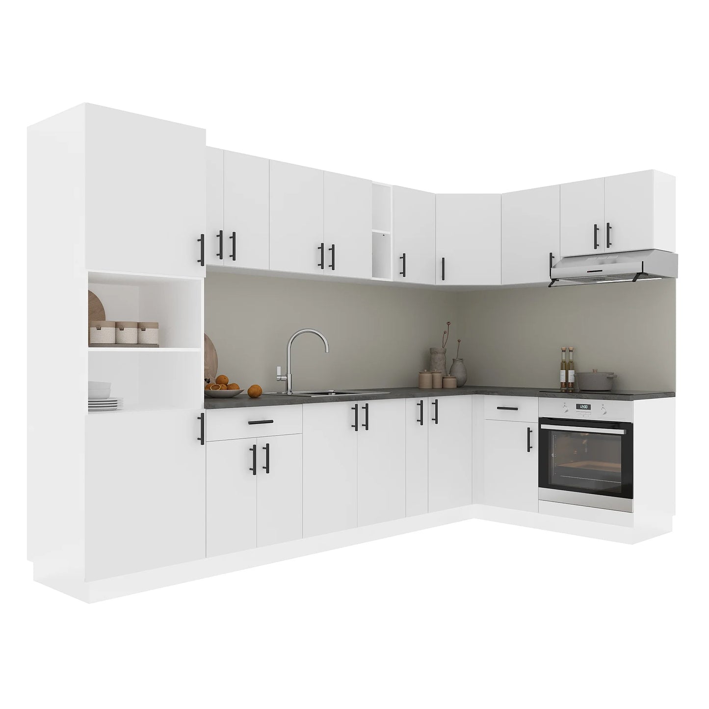 Set Bucatarie Colt haaus Karo V35, Alb, Blat Thermo 28 mm, L 320 x 160 cm