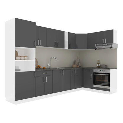 Set Bucatarie Colt haaus Karo V35, Antracit/Alb, Blat Thermo 28 mm, L 320 x 160 cm