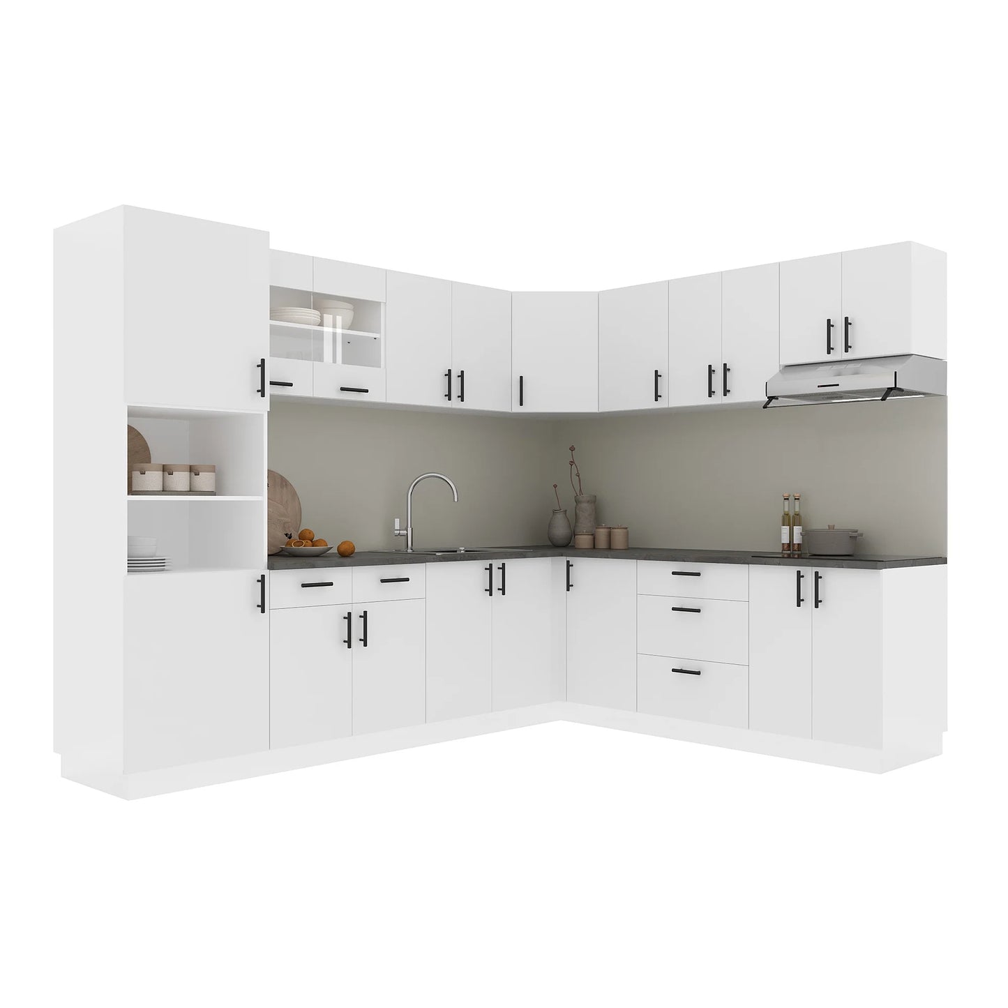 Set Bucatarie Colt haaus Karo V36, Alb, Blat Thermo 28 mm, L 280 x 220 cm