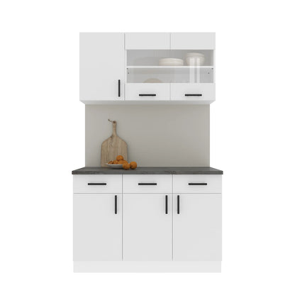 Set Bucatarie haaus Karo V3, Alb, Blat Thermo 28 mm, L 120 cm