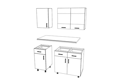 Set Bucatarie haaus Karo V3, Antracit/Alb, Blat Thermo 28 mm, L 120 cm