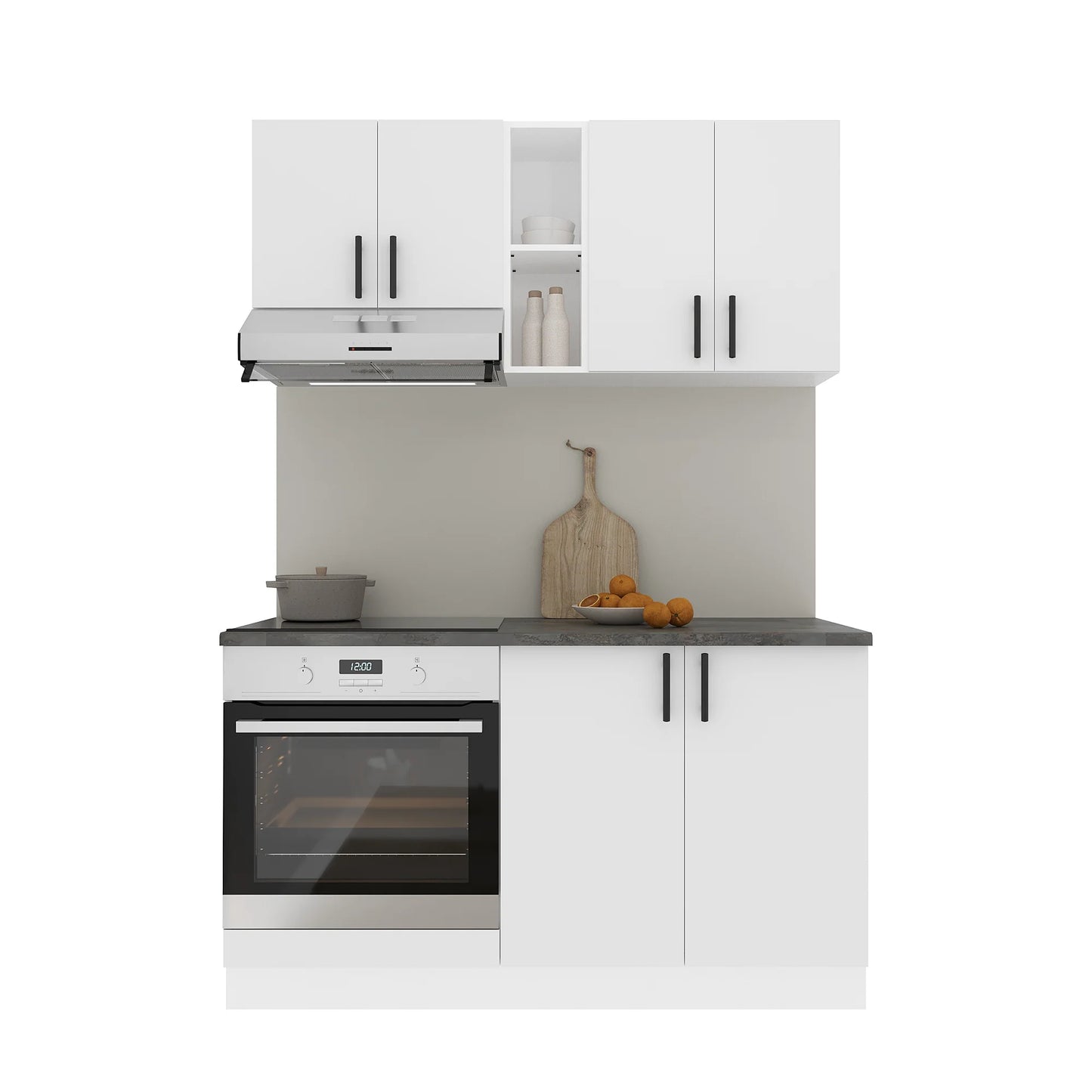 Set Bucatarie haaus Karo V4, Alb, Blat Thermo 28 mm, L 140 cm