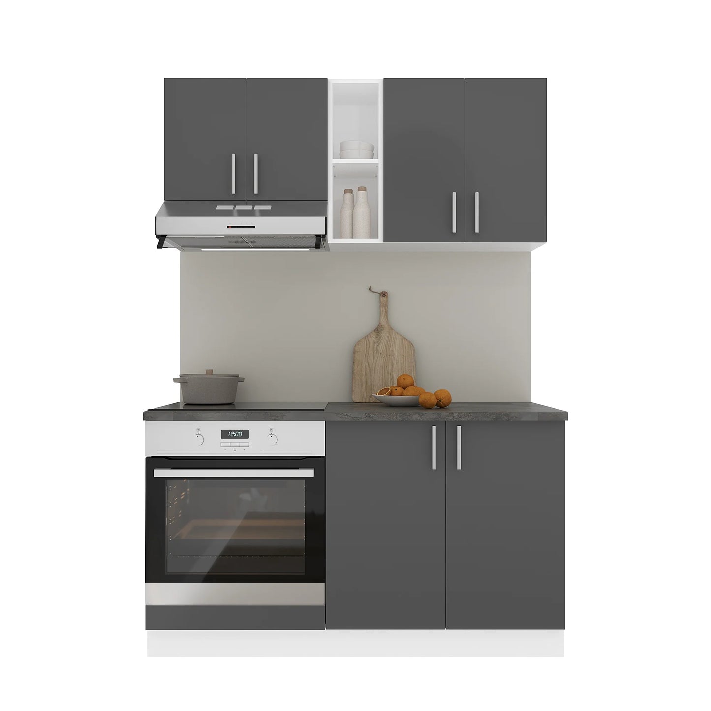 Set Bucatarie haaus Karo V4, Antracit/Alb, Blat Thermo 28 mm, L 140 cm