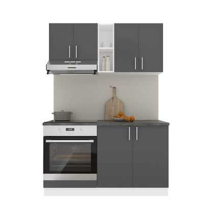 Set Bucatarie haaus Karo V4, Antracit/Alb, Blat Thermo 28 mm, L 140 cm