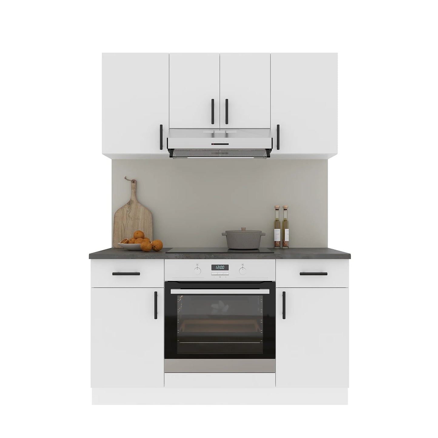 Set Bucatarie haaus Karo V5, Alb, Blat Thermo 28 mm, L 140 cm