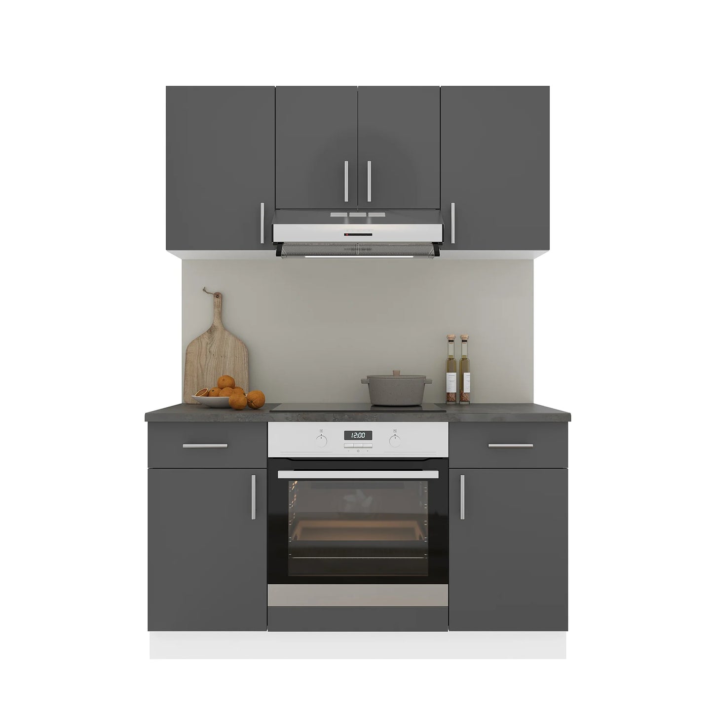 Set Bucatarie haaus Karo V5, Antracit/Alb, Blat Thermo 28 mm, L 140 cm