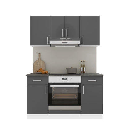 Set Bucatarie haaus Karo V5, Antracit/Alb, Blat Thermo 28 mm, L 140 cm