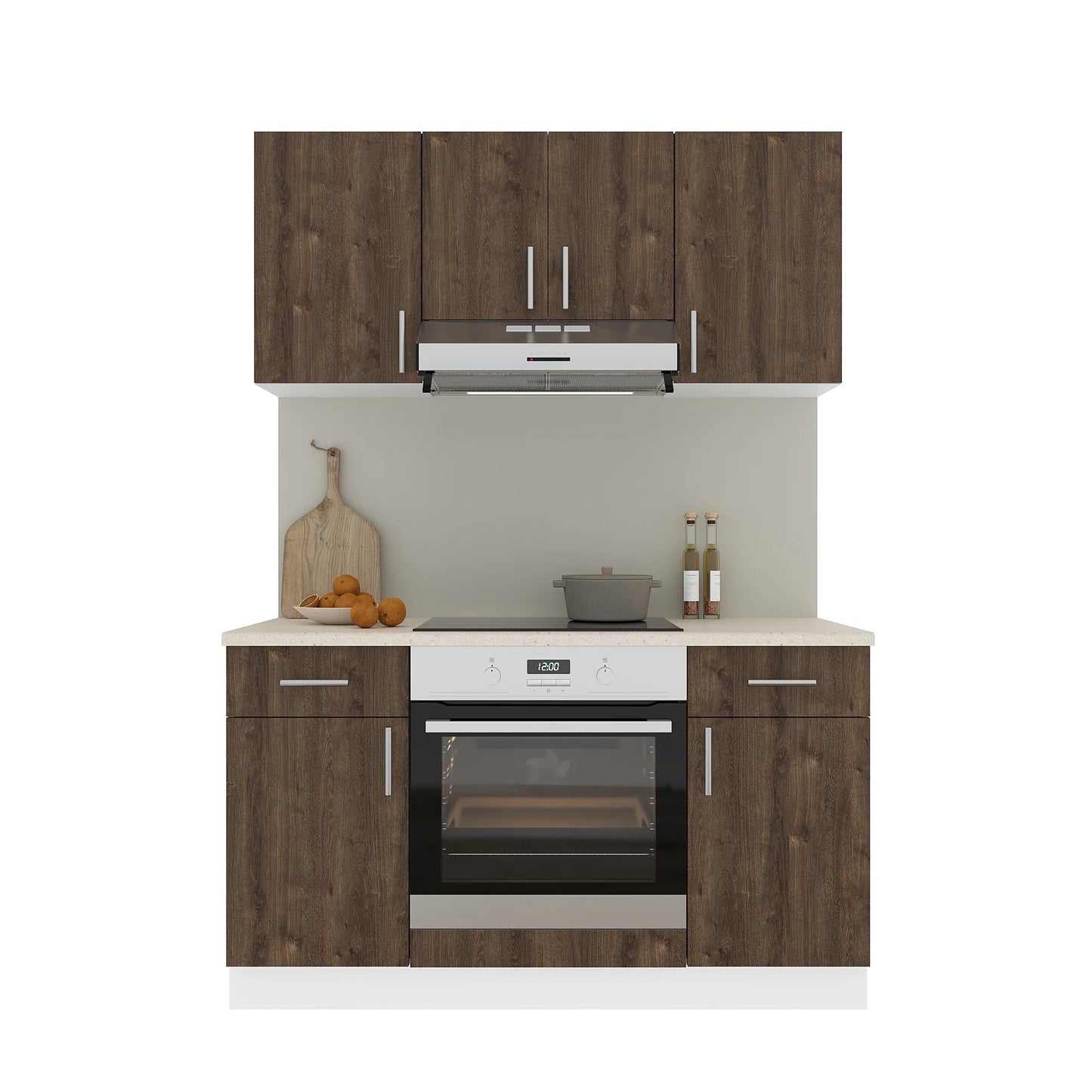 Set Bucatarie haaus Karo V5, Stejar Bronz/Alb, Blat Thermo 28 mm, L 140 cm