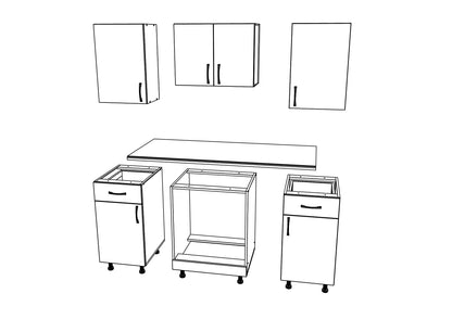 Set Bucatarie haaus Karo V5, Alb, Blat Thermo 28 mm, L 140 cm