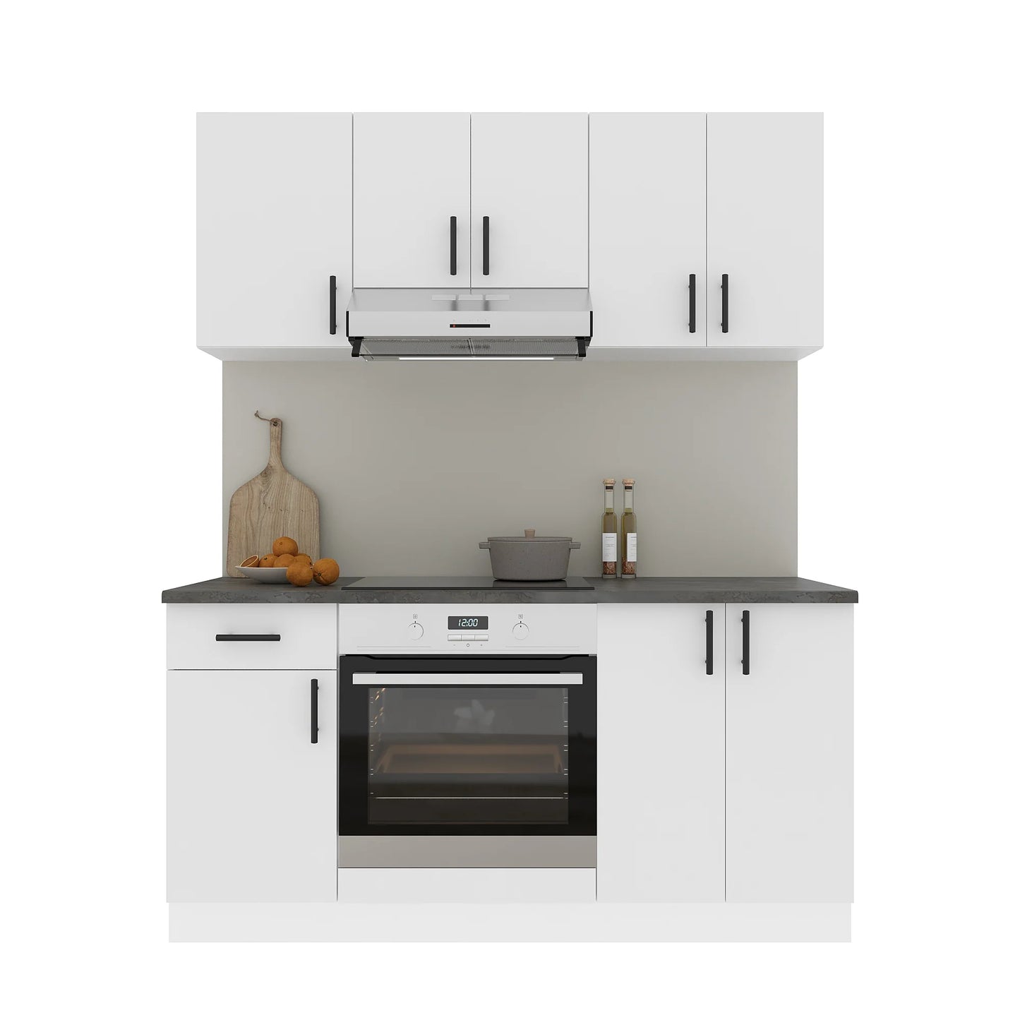 Set Bucatarie haaus Karo V6, Alb, Blat Thermo 28 mm, L 160 cm