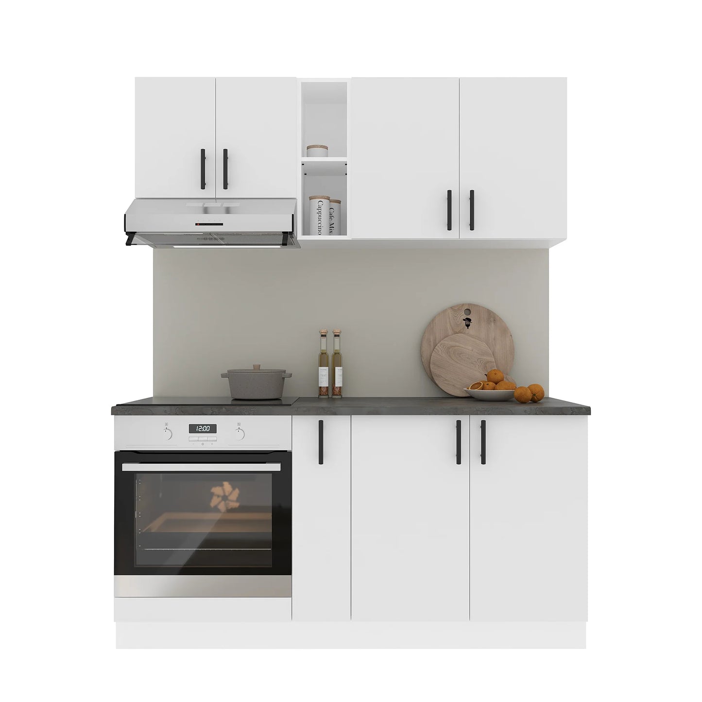 Set Bucatarie haaus Karo V7, Alb, Blat Thermo 28 mm, L 160 cm