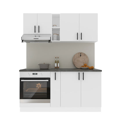 Set Bucatarie haaus Karo V7, Alb, Blat Thermo 28 mm, L 160 cm