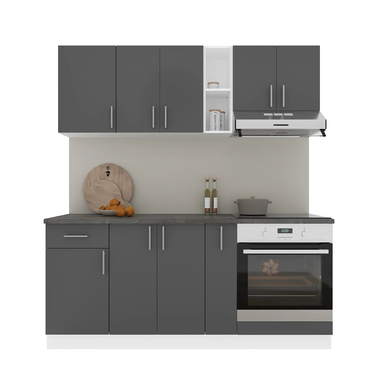 Set Bucatarie haaus Karo V9, Antracit/Alb, Blat Thermo 28 mm, L 180 cm