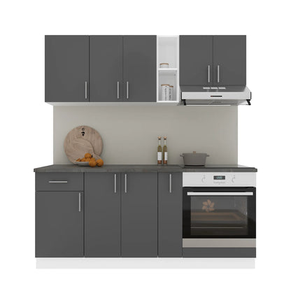 Set Bucatarie haaus Karo V9, Antracit/Alb, Blat Thermo 28 mm, L 180 cm