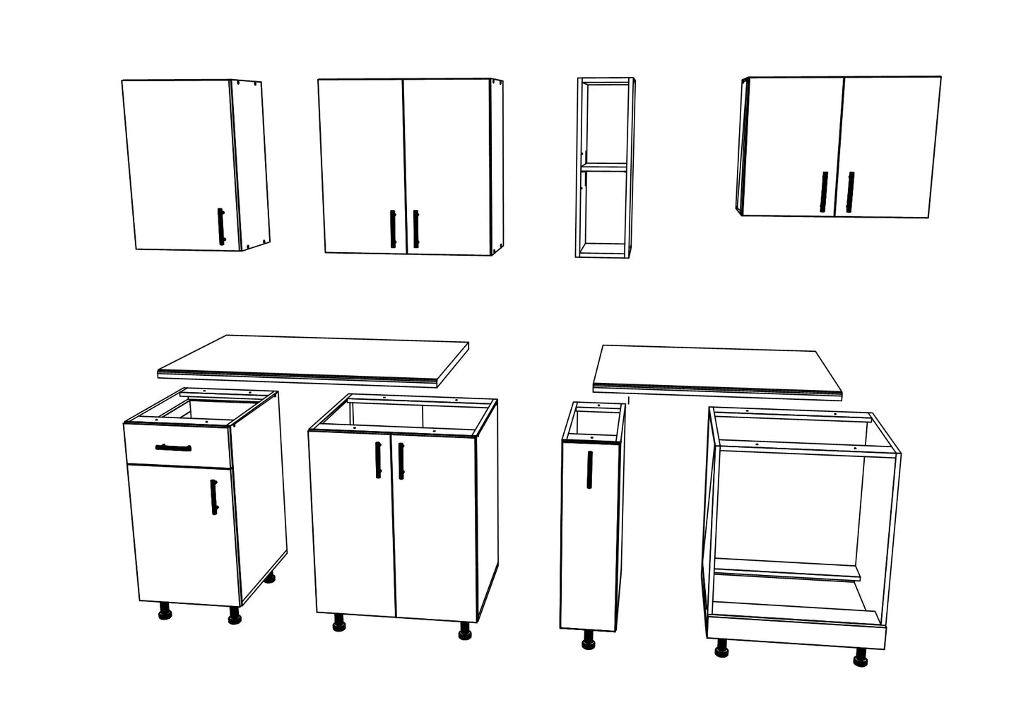 Set Bucatarie haaus Karo V9, Alb, Blat Thermo 28 mm, L 180 cm