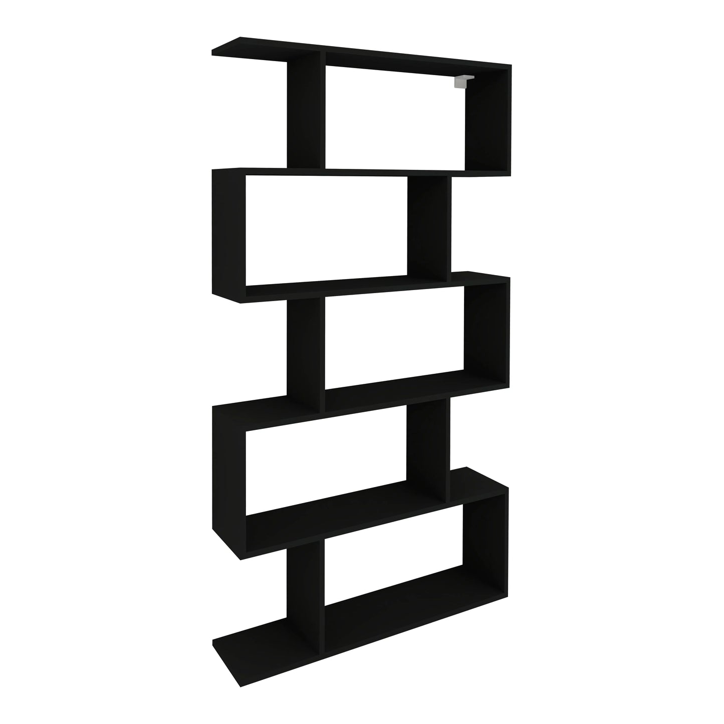 Biblioteca haaus Kimo, 5 Casete, Negru, 90 x 20 x 160 cm