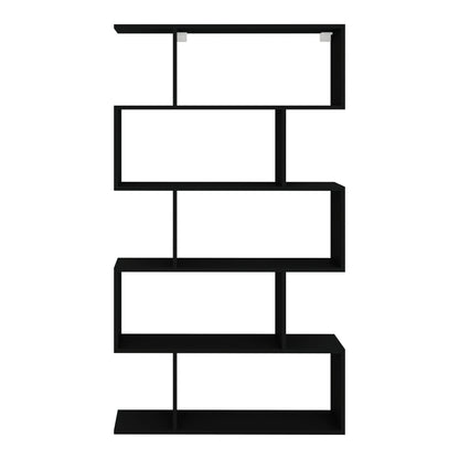Biblioteca haaus Kimo, 5 Casete, Negru, 90 x 20 x 160 cm
