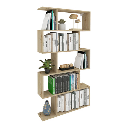 Biblioteca haaus Kimo, 5 Casete, Stejar Artisan, 90 x 20 x 160 cm
