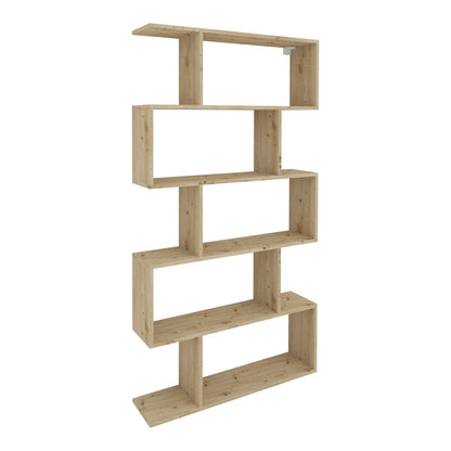 Biblioteca haaus Kimo, 5 Casete, Stejar Artisan, 90 x 20 x 160 cm
