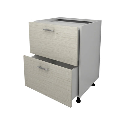 Corp Baza Lecce, 2 Sertare, Lemn Alb/Alb, 60 x 50 x 80 cm