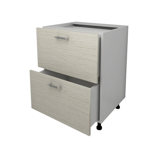 Corp Baza Lecce, 2 Sertare, Lemn Alb/Alb, 60 x 50 x 80 cm
