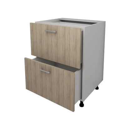 Corp Baza Lecce, 2 Sertare, Stejar Sonoma/Alb, 60 x 50 x 80 cm