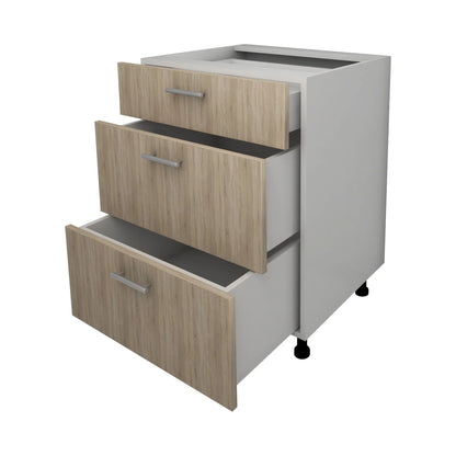 Corp Baza Lecce, 3 Sertare, Stejar Sonoma/Alb, 60 x 50 x 80 cm