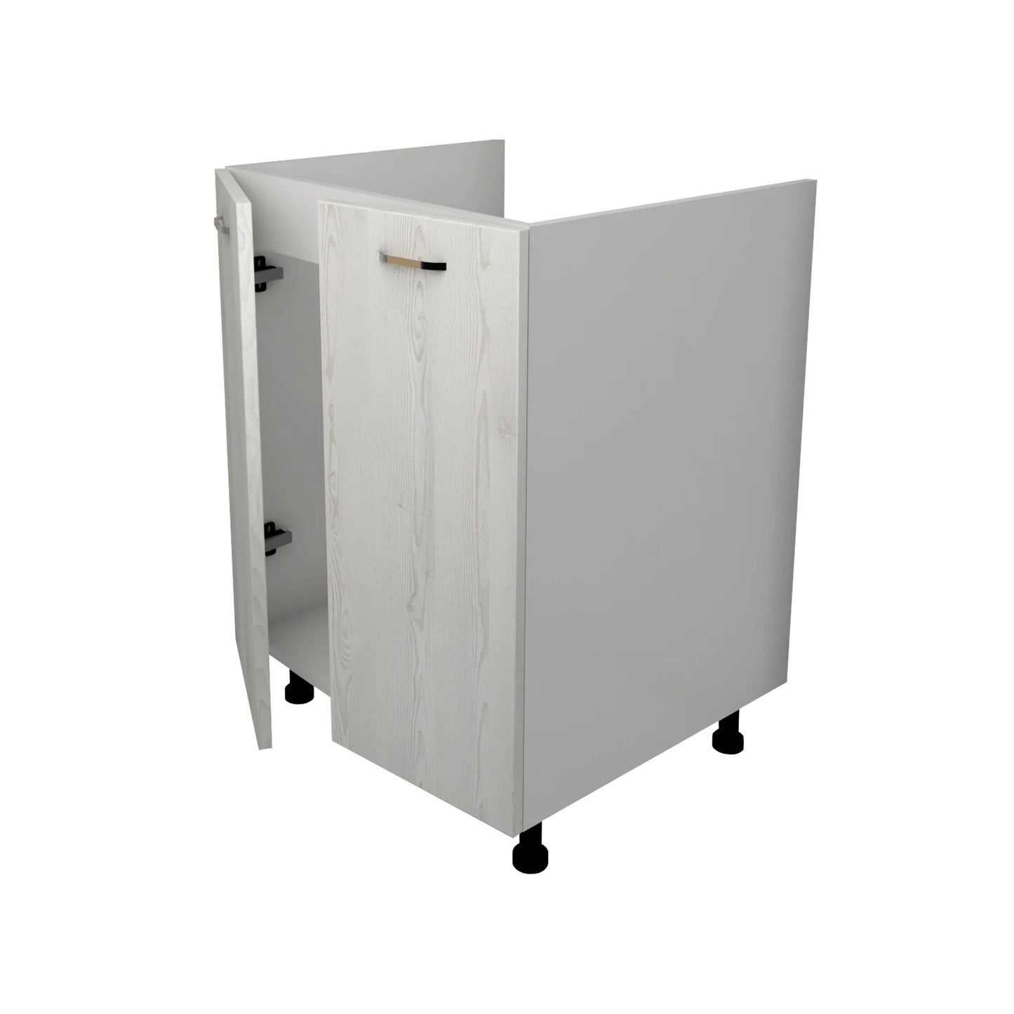 Corp Masca Chiuveta Lecce, 2 Usi, Pin Alb/Alb, 60 x 50 x 80 cm
