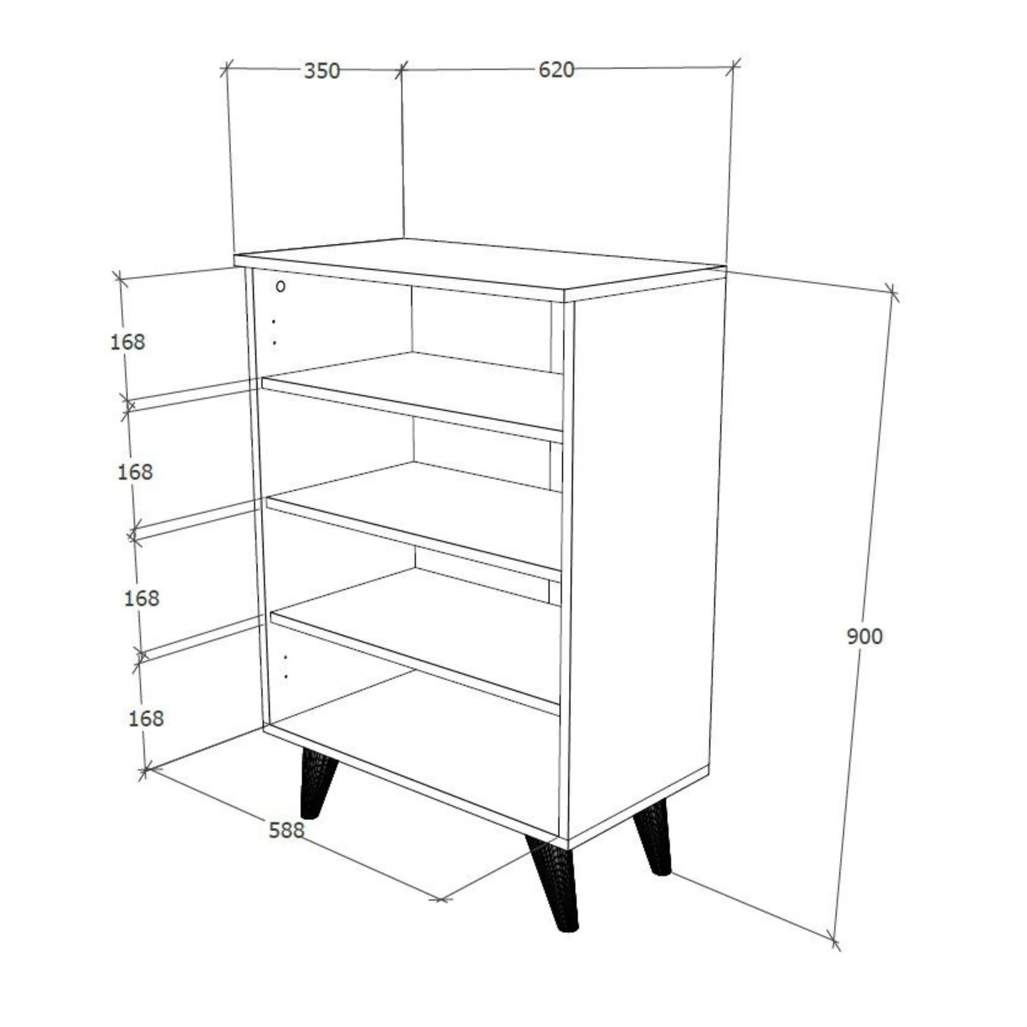 Pantofar Luton, 2 Usi, Stejar Artisan, 62 x 35 x 90 cm