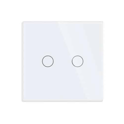 Întrerupător dublu, 500W, LXD, alb / LXD-ST-201G-W