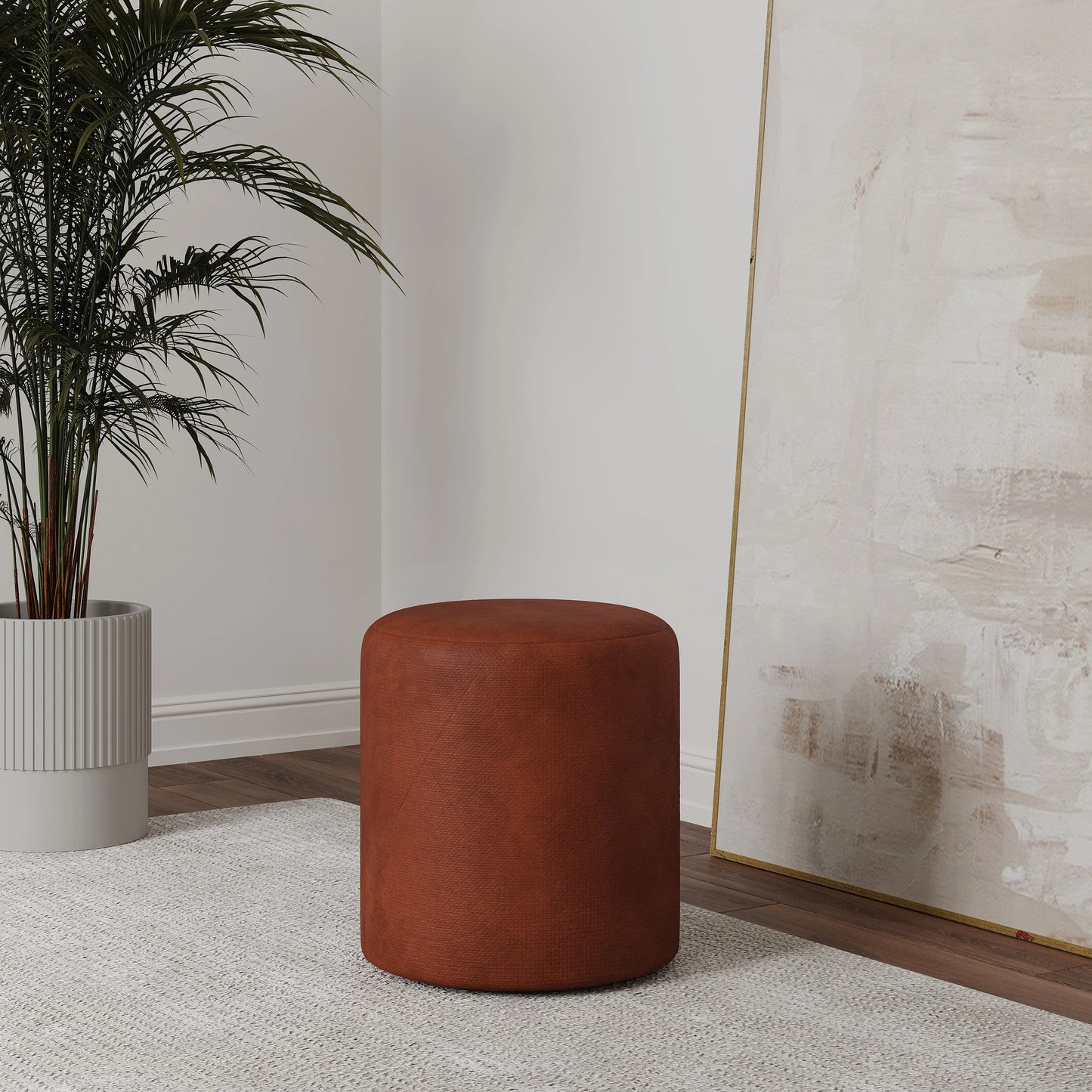 Taburet Tapitat haaus Mali, Caramel, Stofa, L 41 x l 41 x H 45 cm