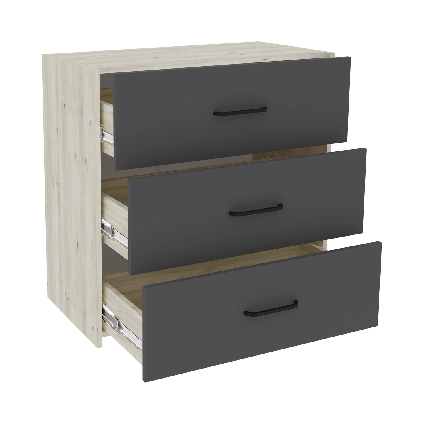 Set dormitor haaus Malmo V8, Pat 200 x 160 cm, Stejar Alb/Antracit
