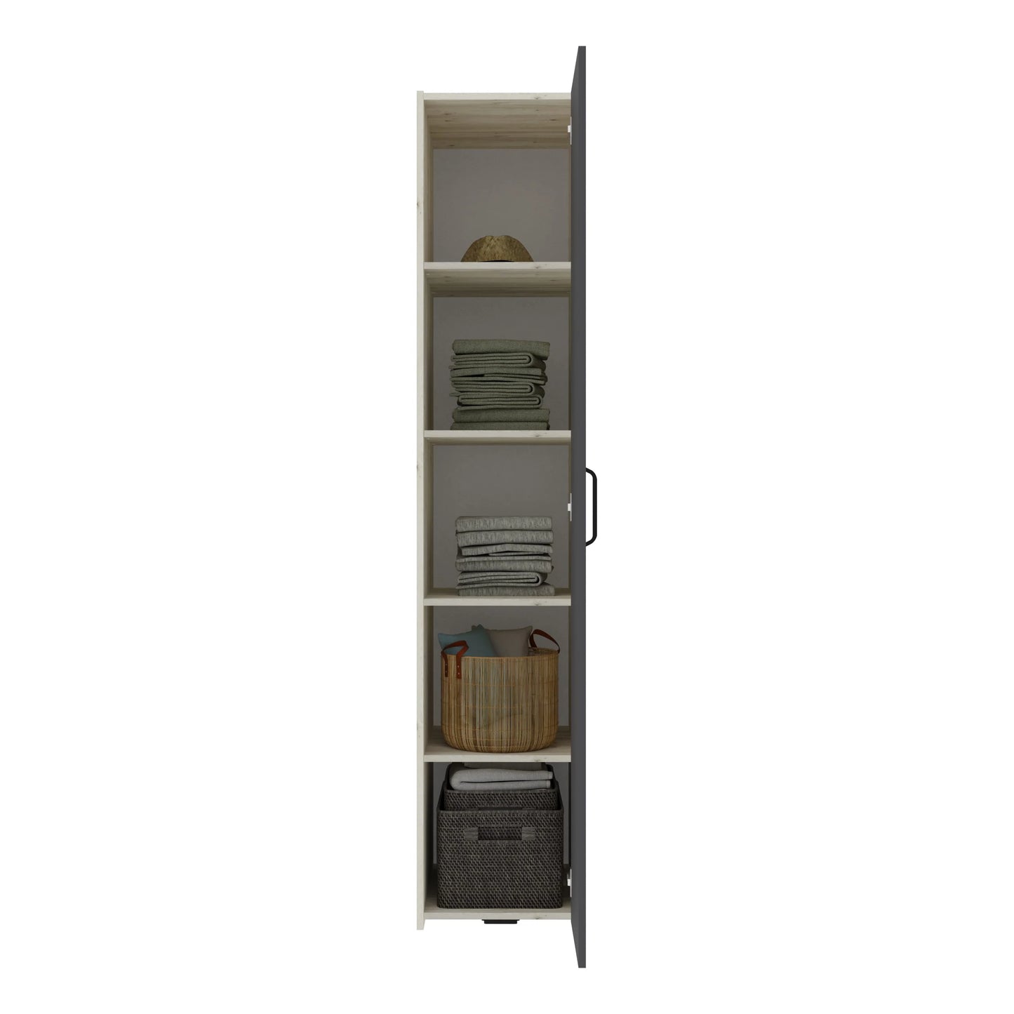 Set dormitor haaus Malmo V10, Pat 200 x 160 cm, Stejar Alb/Antracit