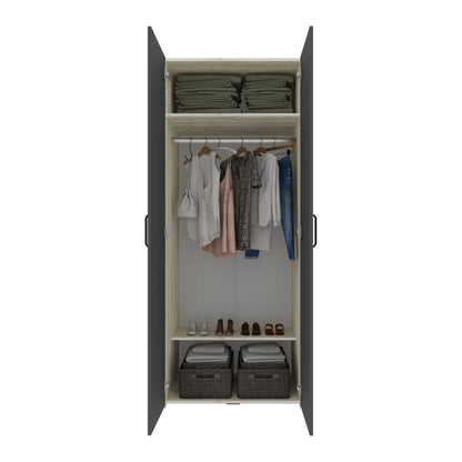 Set dormitor haaus Malmo V15, Pat 200 x 160 cm, Stejar Alb/Antracit