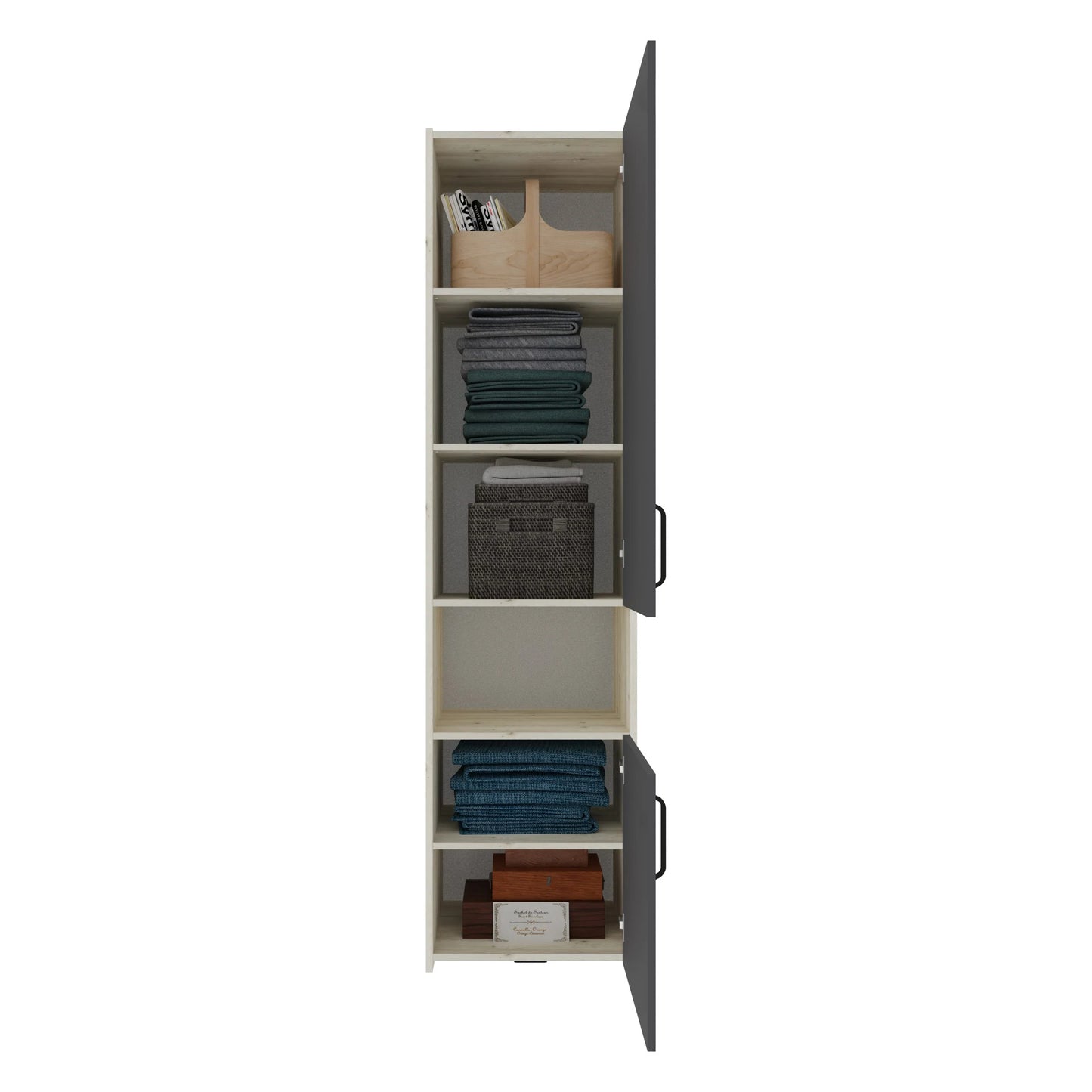 Set dormitor haaus Malmo V11, Pat 200 x 160 cm, Stejar Alb/Antracit