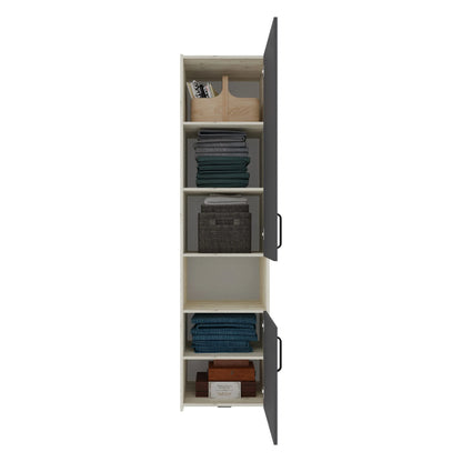 Set dormitor haaus Malmo V11, Pat 200 x 160 cm, Stejar Alb/Antracit