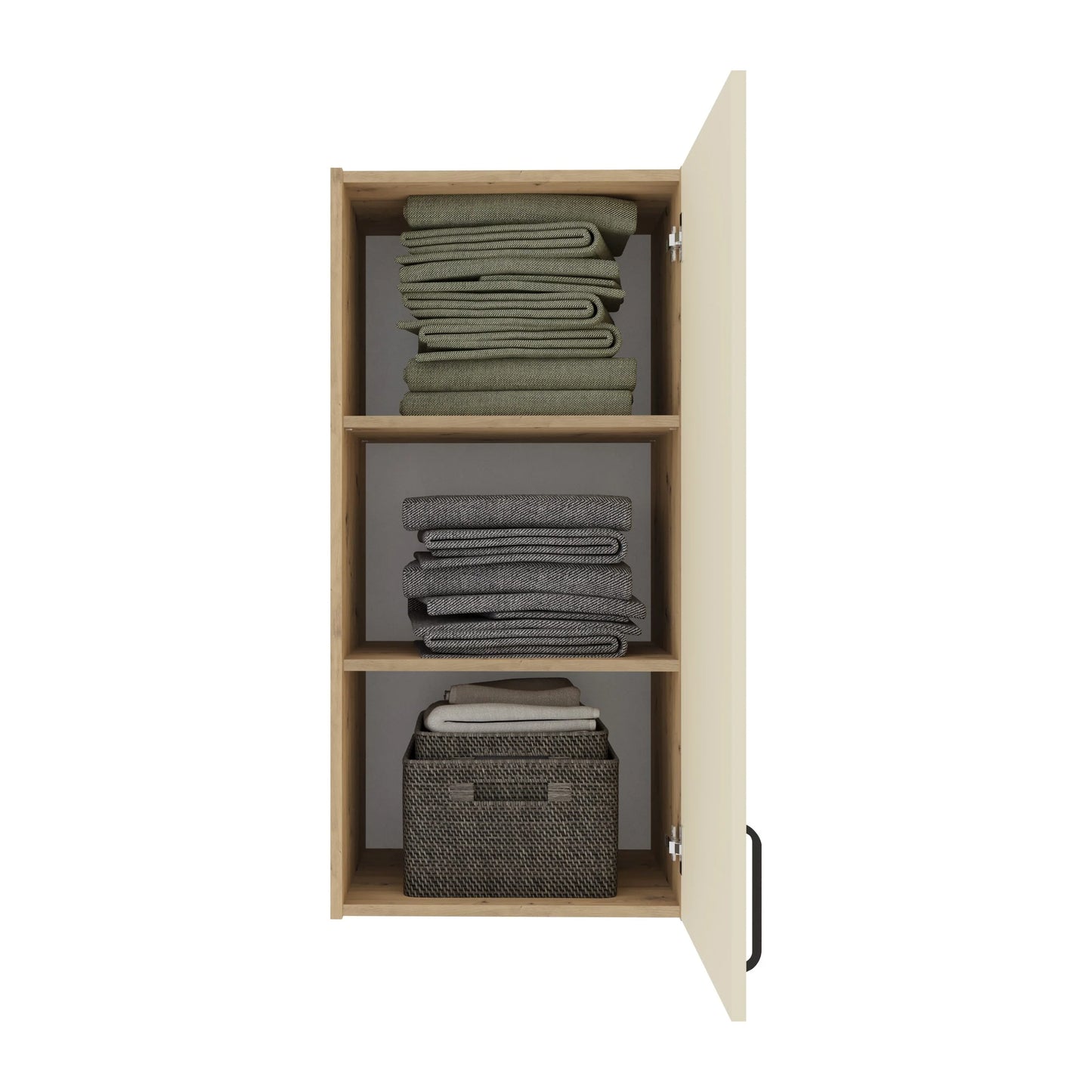 Dulap suspendat haaus Malmo, 1 Usa, Stejar Artisan/Argila, 50 x 42 x 104 cm