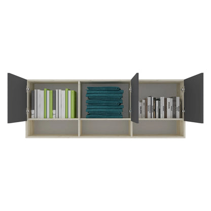 Set dormitor haaus Malmo V12, Pat 200 x 160 cm, Stejar Alb/Antracit