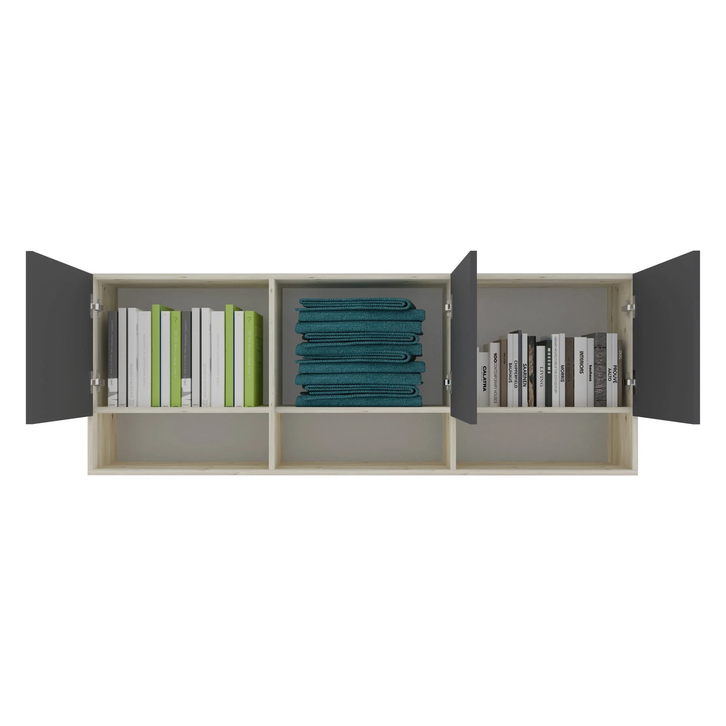 Set dormitor haaus Malmo V15, Pat 200 x 160 cm, Stejar Alb/Antracit