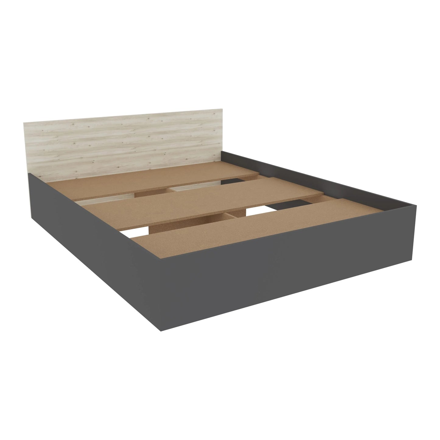 Set dormitor haaus Malmo V10, Pat 200 x 160 cm, Stejar Alb/Antracit