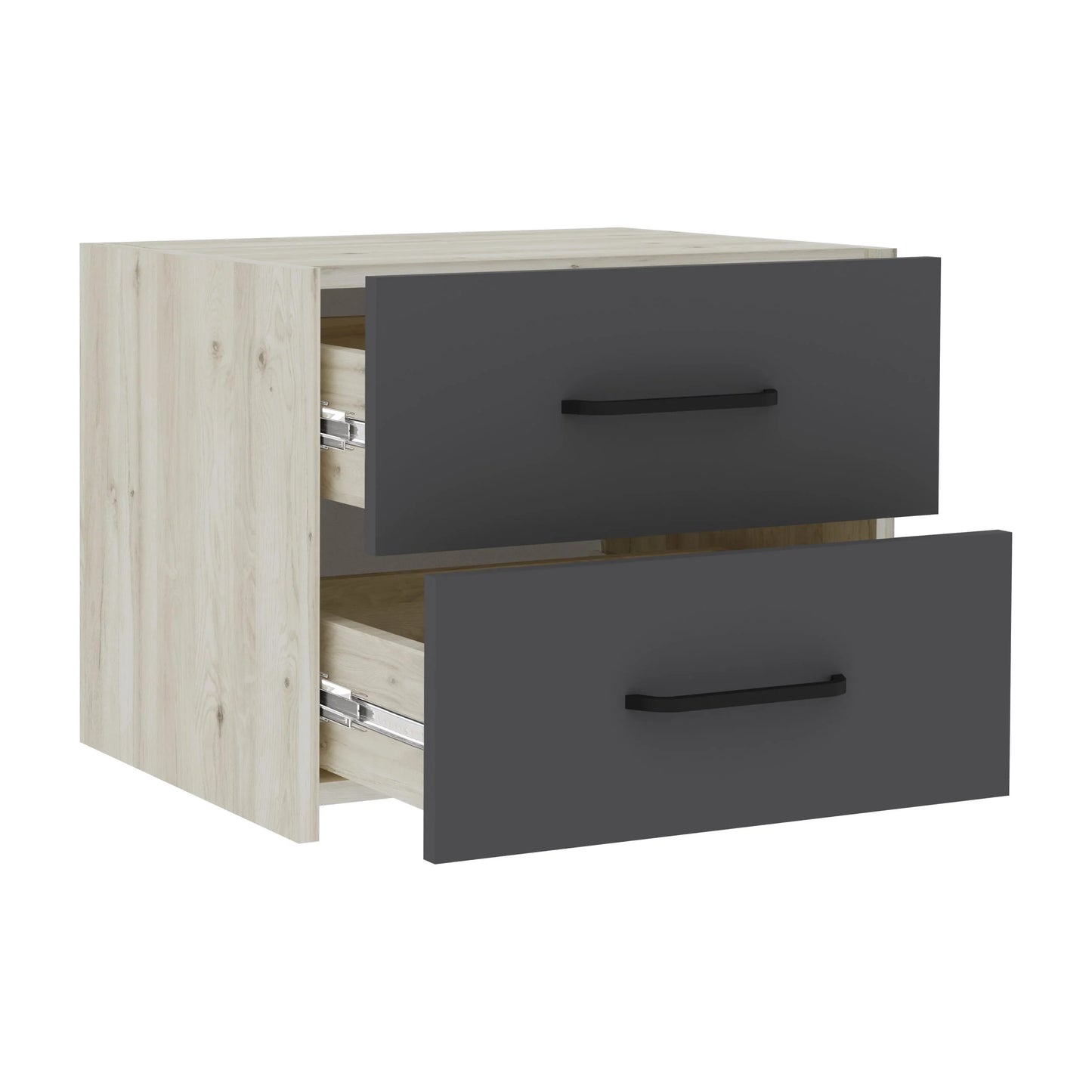 Set dormitor haaus Malmo V8, Pat 200 x 160 cm, Stejar Alb/Antracit