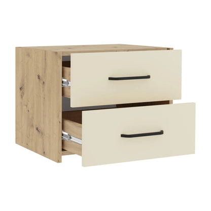 Set dormitor haaus Malmo V18, Pat 200 x 90 cm, Stejar Artisan/Argila