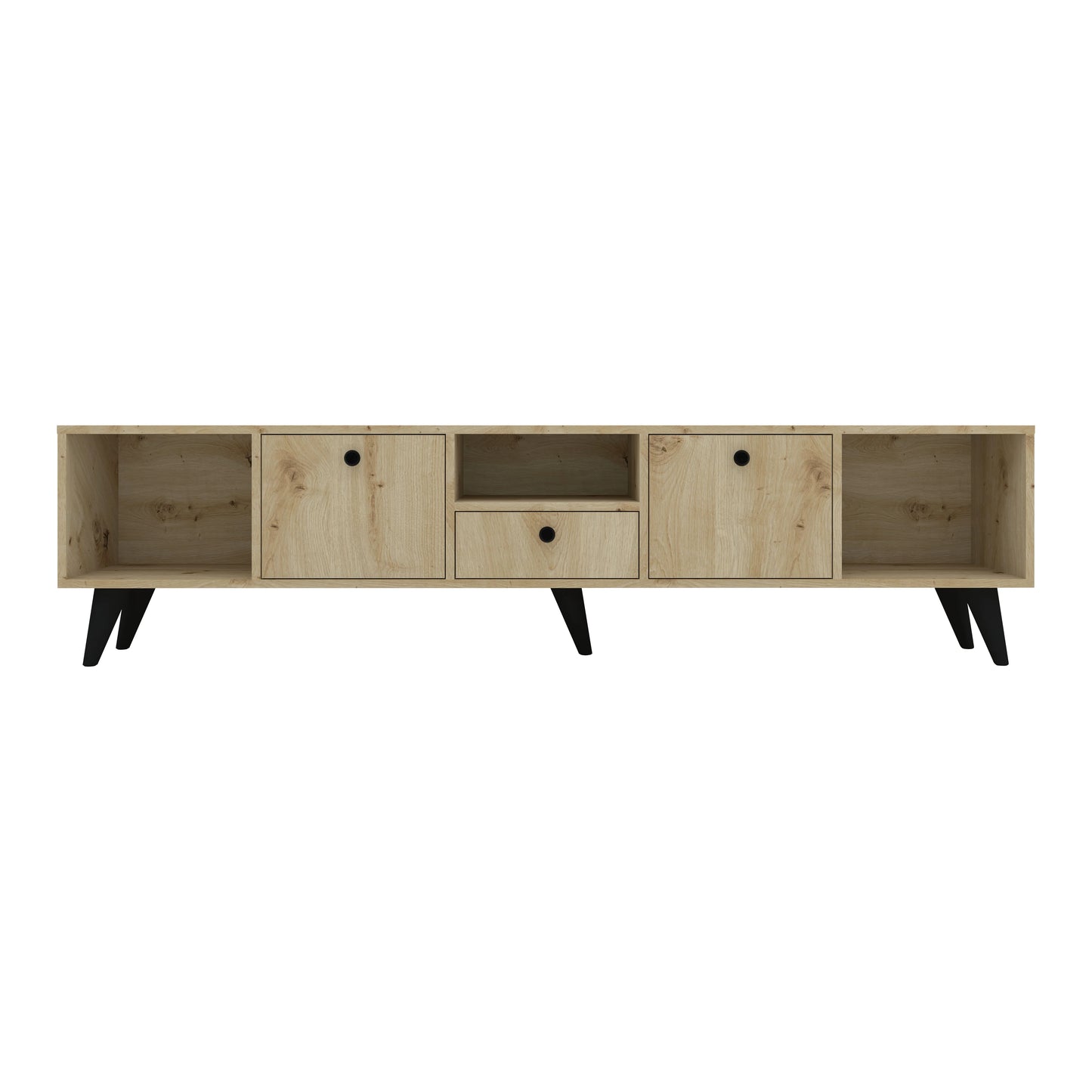 Comoda TV haaus Malta, 3 Usi, 3 Casete, Stejar Artisan, 180 x 30 x 45 cm