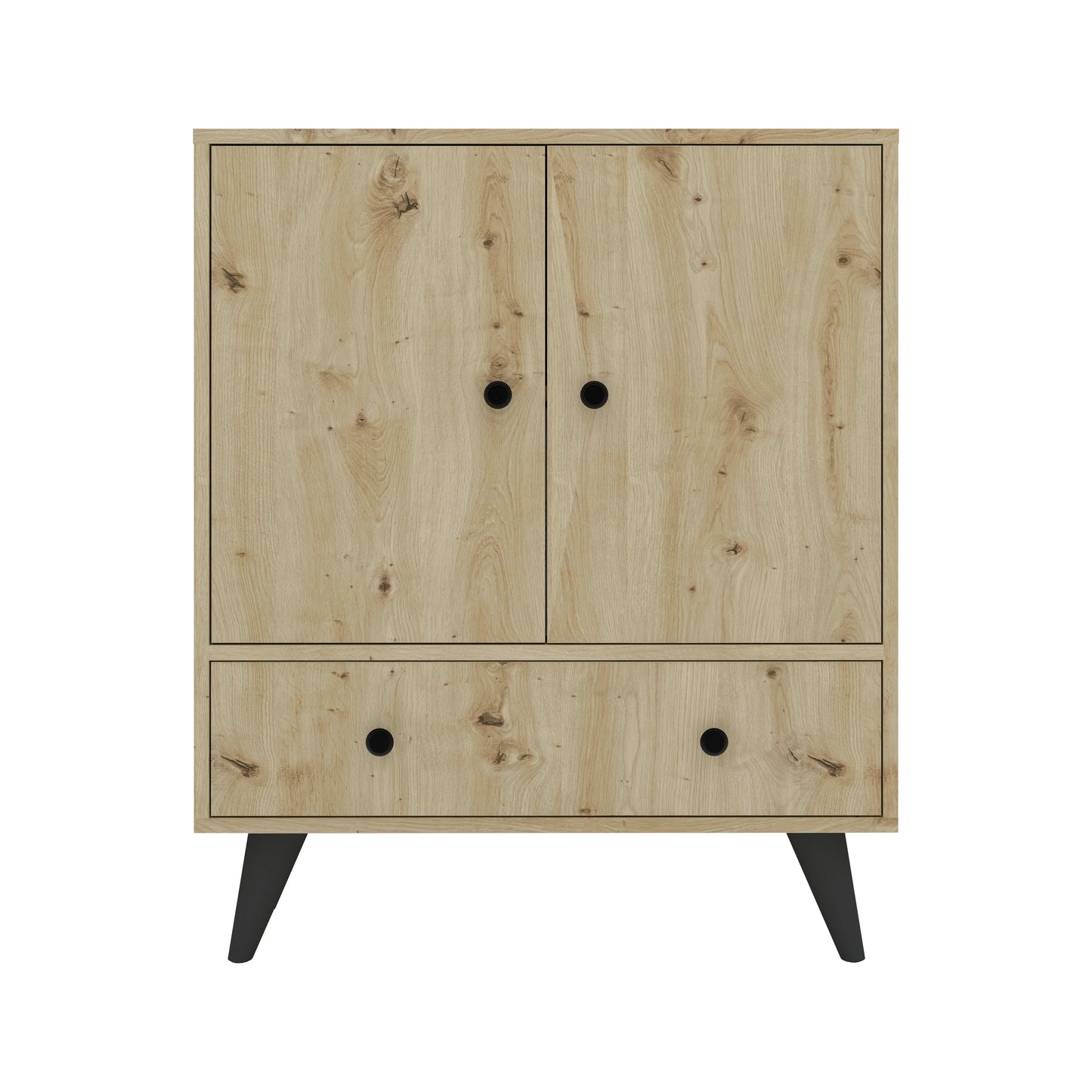 Comoda TV haaus Malta, 3 Usi, Stejar Artisan, 75 x 30 x 90 cm