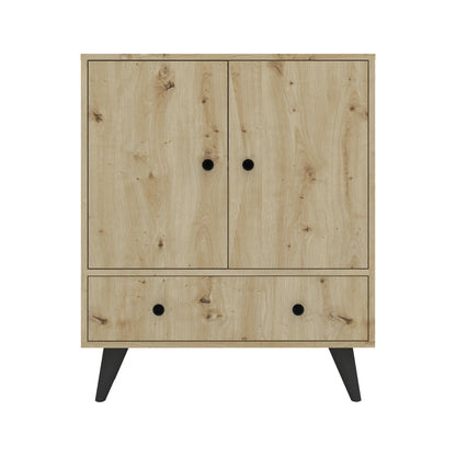 Comoda TV haaus Malta, 3 Usi, Stejar Artisan, 75 x 30 x 90 cm