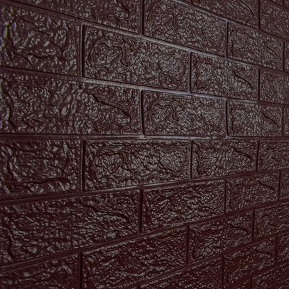 Tapet 3D autoadeziv, design modern, rezistent la umezeala, usor de curatat, 70x77cm, Visiniu inchis