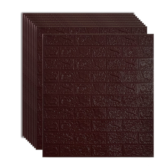 Set 10 x Tapet 3D Autoadeziv, design modern, rezistent la umezeala, usor de curatat, 70x77cm, Visiniu inchis