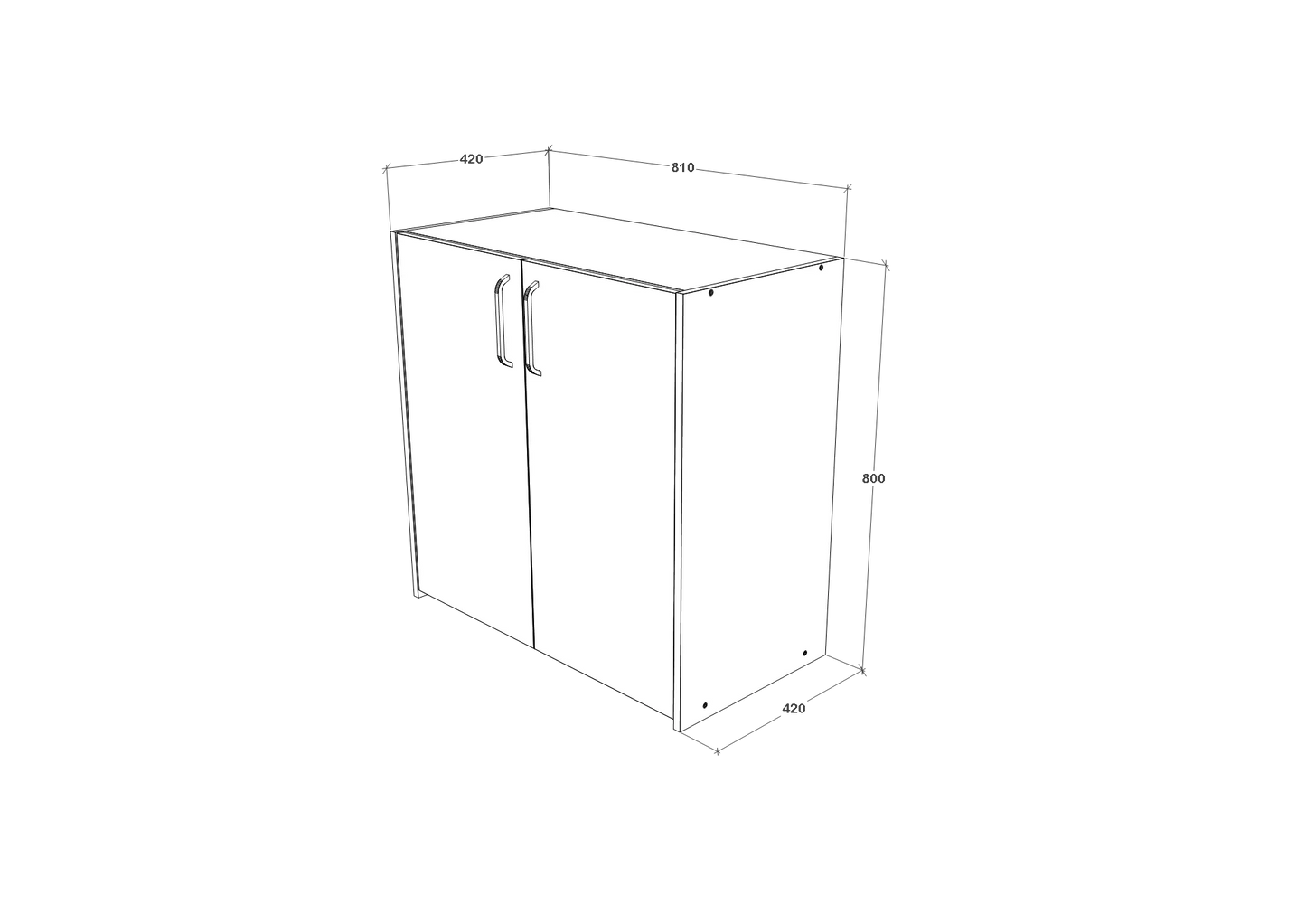 Comoda haaus Malmo, 2 Usi, Stejar Alb/Antracit, 81 x 42 x 80 cm