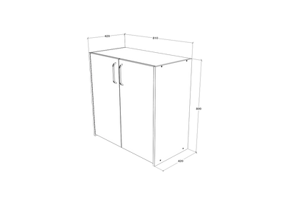 Comoda haaus Malmo, 2 Usi, Stejar Alb/Antracit, 81 x 42 x 80 cm